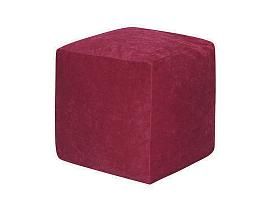 Пуфик Куб микровельвет бордовый