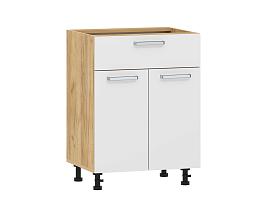 Борги 100.09 600 тумба кухонная / Дуб Крафт золотой/Белый