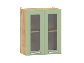 Вокс 100.31 600 шкаф навесной витрина / Дуб крафт золотой/Фисташка