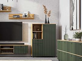 Милан тумба многофункциональная - Дуб Крафт золотой/Олива