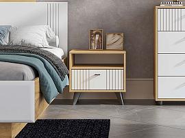 Милан тумба прикроватная - Дуб Крафт золотой/Белый