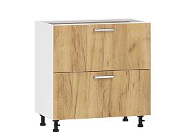 Борги 100.05 800 тумба кухонная / Белый/Дуб Крафт золотой