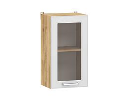 Вокс 100.30 400 шкаф навесной витрина / Дуб крафт золотой/Меренга