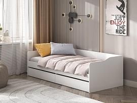 КР 2 кровать универсальная + основание бескаркасные ламели / Белый