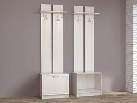 Иннэс-6 обувница с вешалкой 2 рамка - Бодега белая