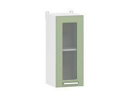 Вокс 100.30 300 шкаф навесной витрина / Белый/Фисташка