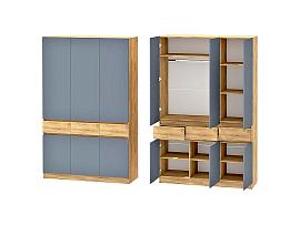 Иннэс-10 шкаф 3-х ств. - Дуб Крафт золотой/Графит