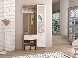 Прихожая Иннэс-3 - Дуб крафт золотой/Белый глянец