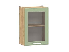 Вокс 100.30 500 шкаф навесной витрина / Дуб крафт золотой/Фисташка
