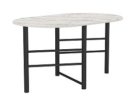 42.41 Октава стол раскладной - Мрамор белый/металл черный