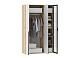 Шкафы Арден 200.4-200.2 витрина-полки Дуб Делано / Сантьяго софт