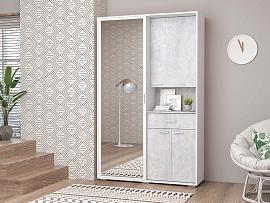 Прихожая Иннэс-4 - Белый/Цемент светлый