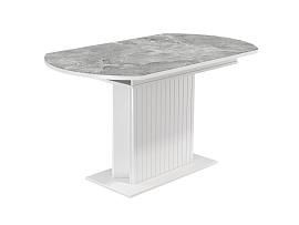 55.09 Адажио стол обеденный / белый/УФ печать серый мрамор