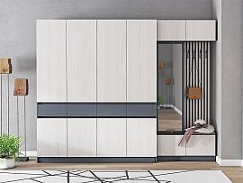 Прихожая Иннэс-10 вар. 3 - Графит/Ясень Анкор светлый