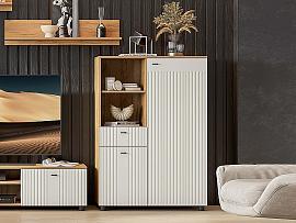 Милан тумба многофункциональная - Дуб Крафт золотой/Белый