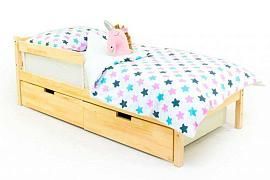 Детская кровать Бельмарко Svogen classic натура (без покрытия) с бортиком и ящиками
