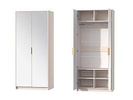 Кэт 3 шкаф 2 ств. зеркало - Кашемир/Тирамису