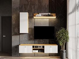 Гостиная Милан 1 - Дуб Крафт золотой/Белый