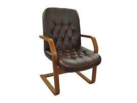 Кресло Премьер 2ДС светлый орех/ к/з коричневый