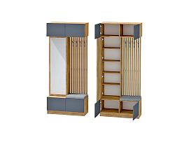 Иннэс-10 вешалка - Дуб золотой/Графит