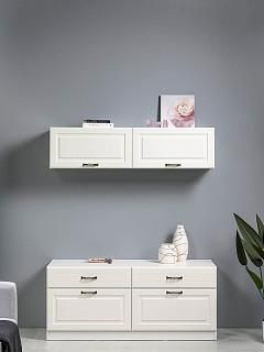 Ливерпуль шкаф навесной Белый/Ясень ваниль