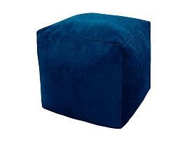 Пуфик Куб микровельвет синий