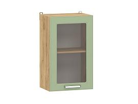 Вокс 100.30 450 шкаф навесной витрина / Дуб крафт золотой/Фисташка