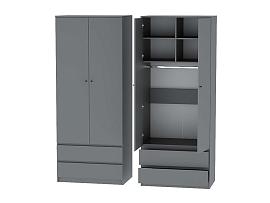 Кэт-1  шкаф 2-х ств. высокий - Графит