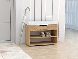 Обувница мягкая №3 - Дуб Крафт Золотой/Белый