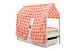 Крыша текстильная Бельмарко для кровати-домика Svogen "звезды красный, белый, графит, фон розовый"