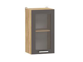 Вокс 100.30 400 шкаф навесной витрина / Дуб крафт золотой/Графит
