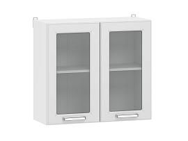 Вокс 100.31 800 шкаф навесной витрина / Белый/Меренга