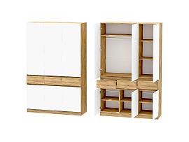 Иннэс-10 шкаф 3-х ств. - Дуб Крафт золотой/Белый глянец