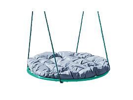 Качели ГНЕЗДО с подушкой 0,6 м, без оплётки зеленое серая подушка