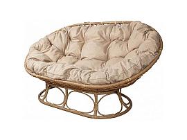 МАМАСАН Home диван с ротангом - бежевый / подушка лен