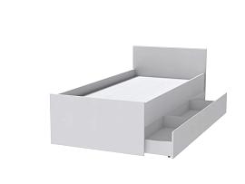 Кэт-1 кровать с ящиком арт. 015 настил 0,9 - Белый