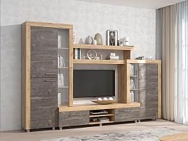 Аллегро 1 гостиная / Дуб золотой/камень темный