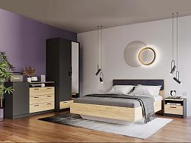 Спальня Оттавия 1 Антрацит/Дуб золотой/Графит