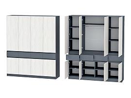 Иннэс-10 шкаф 4-х ств. - Графит/Ясень Анкор светлый