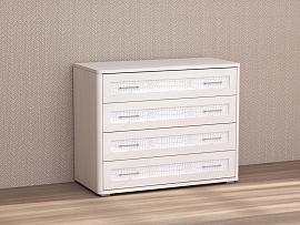 Кэт 4 комод 4 ящика - Бодега белая/Кайман белый