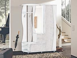 Прихожая Иннэс-1 1,6 левая - Белый/Цемент светлый