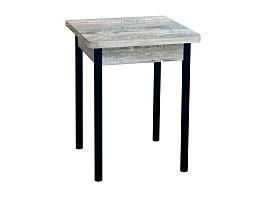 Эко 60х60 стол обеденный раскладной / бетон темный/черный