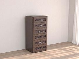 Кэт 4 комод 6 ящиков - Венге/Кайман тёмный