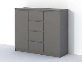 Кэт-1 комод 2 ств./ящики - Графит