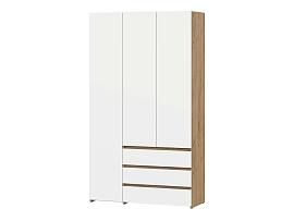 Некст 1 шкаф комбинированный трехстворчатый / Дуб золотой/Белый