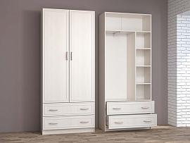 Иннэс-6 шкаф 2х ств. ящики рамка - Бодега белая