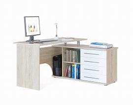 Компьютерный стол КСТ-109 Правый Дуб Сонома / Белый