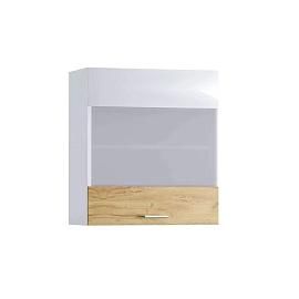 Адель 2 шкаф навесной 600 витрина Белый/Тортуга