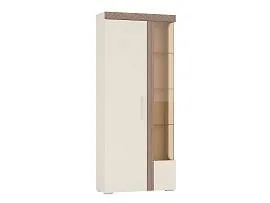 6-87001 Шкаф 2-х дверный со стеклом ВЕНА Кашемир Серый/Ясень Шимо темный