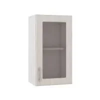 Катрин шкаф навесной 400 витрина Жемчужный Лен